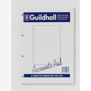 Guildhall A4 Ruled Account Pad with 2 Cash Columns and 60 Pages White GP2Z 86521EX