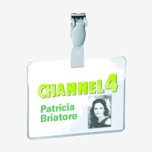 Durable Visitor Name Badge 60x90mm with Plastic Clip Includes Blank Insert Cards Transparent (Pack 25) - 814719 11153DR