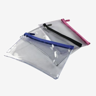 Helix Clear Pencil Case 200x125mm Assorted (Pack of 12) M77040 HX27069