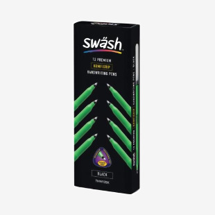 Swash KOMFIGRIP Handwriting Pen Black (Pack of 12) THW12BK EG60233