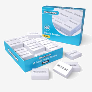 Classmaster Plastic Eraser White (Pack of 45) PES45 EG60393