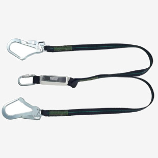 MSA 1.5m Webbing Twin Leg Lanyard Chrome MSA37547