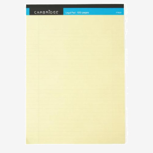 Cambridge Everyday Legal Pad A4 Ruled Margin 100 Pages Yellow (Pack 10) 100080179 19482HB