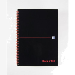 Black n Red Notebook Wirebound A4 Hardback A-Z Ruled 140 Pages 100080232 20056HB