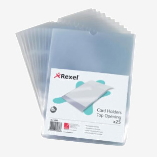 Rexel Nyrex Card Holder Polypropylene A5 Top Opening Clear (Pack 25) 12093 27682AC