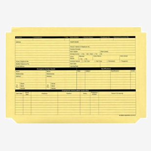 Custom Forms Personnel Pre-Printed Wallet Manilla 330x235mm 270gsm Yellow (Pack 50) PWY01 57135CF