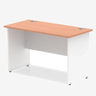 Impulse Straight Office Desk W800 x D600 x H730mm Panel End Leg Beech Finish White Frame - TT000075 16449DY