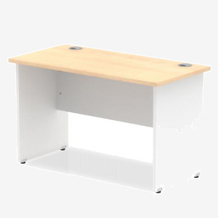 Impulse Straight Office Desk W1000 x D600 x H730mm Panel End Leg Maple Finish White Frame - TT000122 16603DY