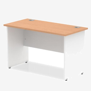 Impulse Straight Office Desk W800 x D600 x H730mm Panel End Leg Oak Finish White Frame - TT000077 16456DY