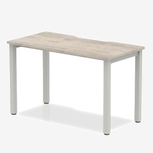 Dynamic Evolve Plus 1200mm Single Starter Desk Grey Oak Top Silver Frame BE759 23087DY