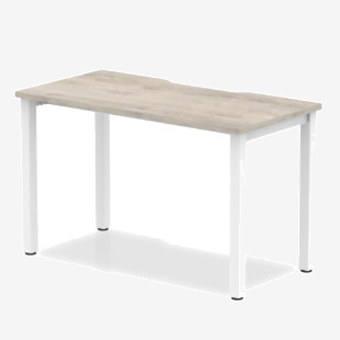 Dynamic Evolve Plus 1200mm Single Starter Desk Grey Oak Top White Frame BE760 23094DY