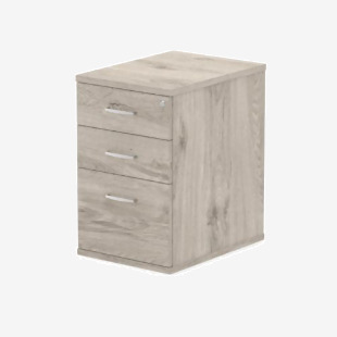 Impulse 600mm Deep 3 Drawer Desk High Pedestal Grey Oak I003221 13000DY