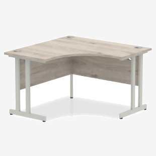 Dynamic Impulse 1200mm Corner Desk Grey Oak Top Silver Cantilever Leg I003530 25369DY