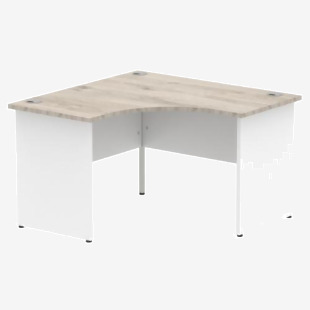 Impulse Corner Office Desk W1200 x D1200 x H730mm Panel End Leg Grey Oak Finish White Frame - TT000165 16764DY