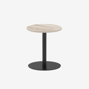 Italia 600mm Poseur Round Table Grey Oak Top 720mm High Black Leg ITL0375