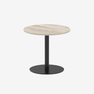 Italia 800mm Poseur Round Table Grey Oak Top 720mm High Black Leg ITL0393