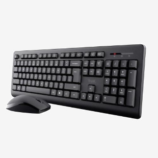 Trust Primo Wireless UK Full-Size Keyboard and 1200 DPI Mouse Set 8TR25436