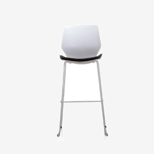 Dynamic Florence High Stool With White Frame and Grey Fabric Seat - BR000210 60799DY