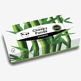 Cheeky Panda Sustainable Plastic-Free Bamboo Flat Box Facial Tissues 3 Ply 80 Sheets Per Pack (Pack 12) - FLAFTX12 53038CY