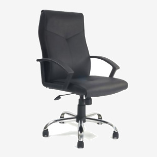 Nautilus Designs Weston High Back Leather Faced Executive Office Chair With Fixed Arms Black - DPA1820ATGLBK 40760NA