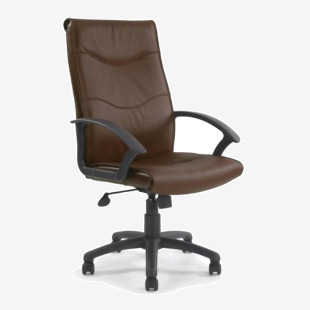 Nautilus Swithland High Back Leather Faced Executive Office Chair With Detailed Stitching and Fixed Arms Brown - DPA2007ATGLBW 40781NA