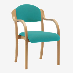 Nautilus Designs Tahara Stackable ConferenceVisitor Chair With Arms Aqua Fabric Padded Seat ABEAQ 41803NA