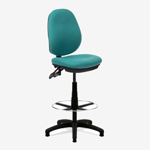 Nautilus Designs Java 200 Medium Back Twin Lever Fabric Draughtsman Operator Chair Without Arms Green - BCFP505GNFCK 41859NA