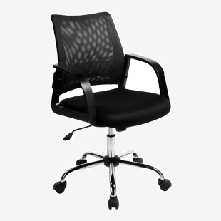 Nautilus Designs Calypso Medium Mesh Back Task Operator Office Chair With Fixed Arms Black - BCMF1204BK 47200NA