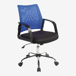 Nautilus Designs Calypso Medium Mesh Back Task Operator Office Chair With Fixed Arms Blue - BCMF1204BL 40515NA