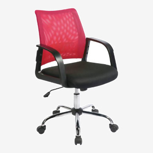 Nautilus Designs Calypso Medium Mesh Back Task Operator Office Chair With Fixed Arms Raspberry - BCMF1204RB 47214NA