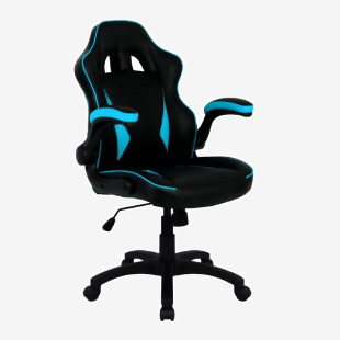 Nautilus Designs Predator Ergonomic Gaming Style Office Chair with Folding Arms and Integral Headrest Blue - BCPH600BKBL 40977NA