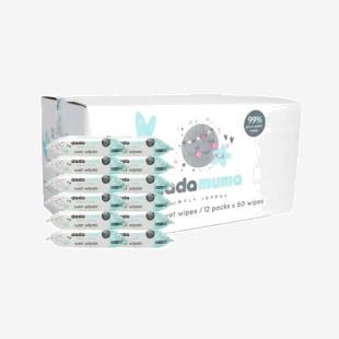 Dada Muma Baby Wipes 60 Wipes Per Pack (Pack 12 or 720 wipes) - DM1012 10870TC