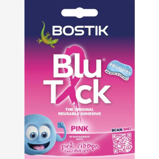 Bostik Blu Tack Original Reusable Adhesive Handy Pack 45g Pink (Pack 12) - 30605530 11619BK