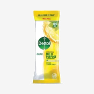 Dettol Antibacterial Multi Purpose Cleaning Wipes Citrus (Pack 105) - 3124900 29840RB