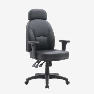 Nautilus Designs Avon High Back 24 Hour Triple Lever Bonded Leather Operator Office Chair With Height Adjustable Arms Black - BCLR373BK 41432NA