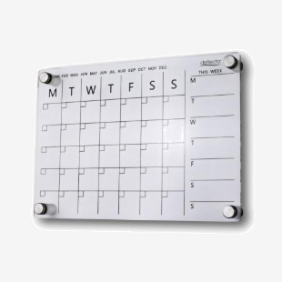 Deflecto A4 Acrylic WeeklyMonthly Planner Wall Mounted 297 x 210mm - WPMA4WM 30232DF