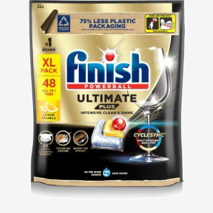 Finish Ultimate Plus Intensive Clean & Shine Dishwasher Tablets Lemon (Pack 48) - 3280788 47872RH