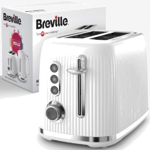 Breville Bold Variable 2-Slice Toaster White & Silver Chrome  - VTR037 52947NR