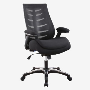 Nautilus Designs Celeste Medium Back Mesh Office Chair With Adjustable Padded Arrms Black - Certified for 24 Hour Use - BCML500BK 58638NA