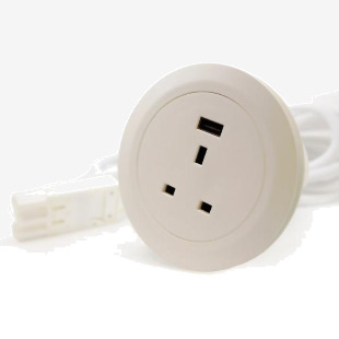 Ion in-surface power module 1 x UK sockets, 1 x USB Charger (type A) - white ION-1-WH