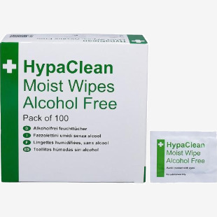 HypaClean Moist Wipes Alcohol Free (Pack 100) - D5218 13600FA