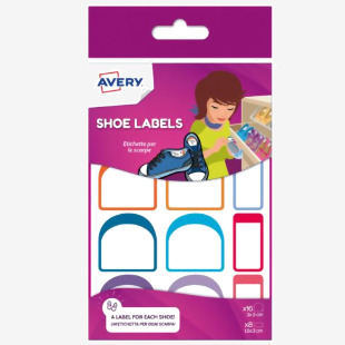 Avery Shoe Labels x8 Labels 15x30mm And x16 Labels 30x30mm White (Pack 24) - CHAUS12.UK 15728AV