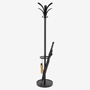 Alba Brio Coat Stand 6 Coat Hooks and 3 Accessory Hooks Black - PMBRIO N 29805AL