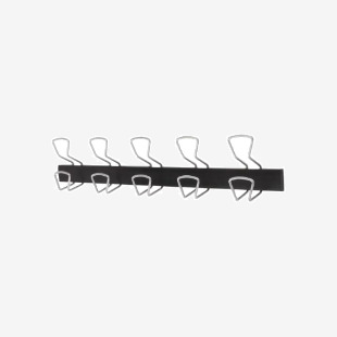 Alba 5 Double Hook Coat Hanger Wall Mounted BlackMetal - PMPRO5M 29476AL