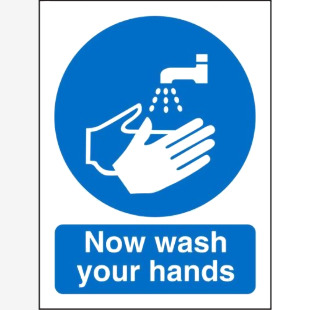 SECO Mandatory Safety Sign Now Wash Your Hands Self Adhesive Vinyl 150 x 200mm - M001SAV150X200 28643SS