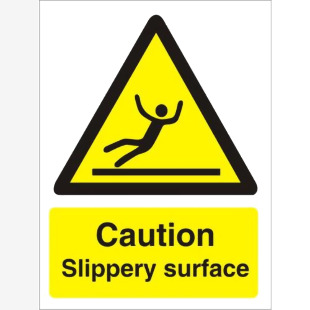 SECO Warning Safety Sign Caution Slippery Surface Semi Rigid Plastic 150 x 200mm - W134SRP150X200 29070SS