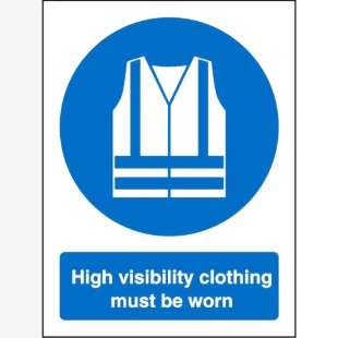 SECO Mandatory Safety Sign High Visibility Clothing Must Be Worn Self Adhesive Vinyl 150 x 200mm - M162SAV150X200 28713SS