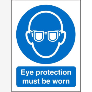 SECO Mandatory Safety Sign Eye Protection Must Be Worn Self Adhesive Vinyl 150 x 200mm - M004SAV150X200 28685SS