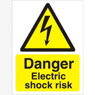 SECO Warning Safety Sign Danger Electric Shock Risk Semi Rigid Plastic 150 x 200mm - W0258SRP150X200 29105SS