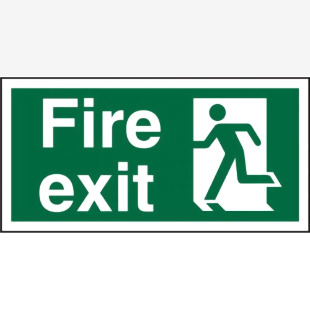 SECO Safe Procedure Safety Sign Fire Exit Man Running Left Self Adhesive Vinyl 200 x 100mm - SP319SAV200X100 28993SS